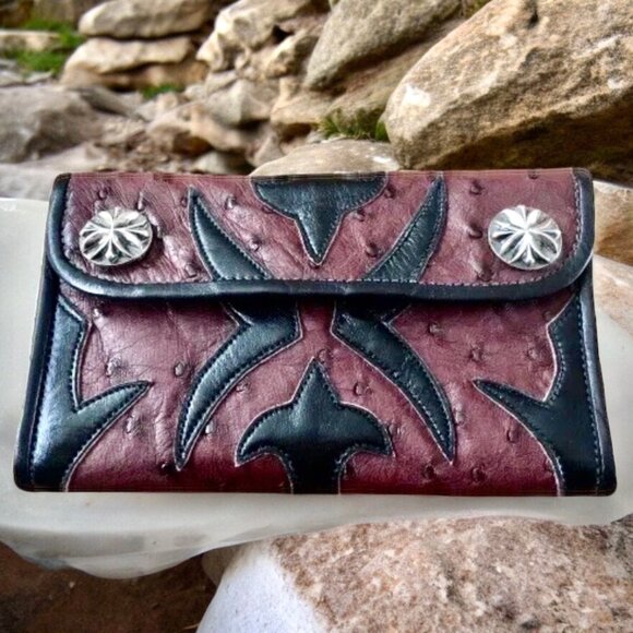 Travis Walker Vintage 90's Exotic Leathers Wallet Cross Design - Picture 6 of 16
